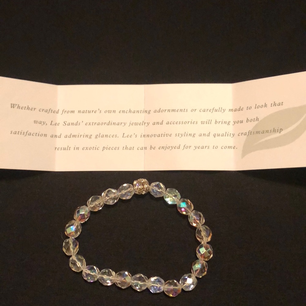 Lee Sands faceted stretchy bracelet